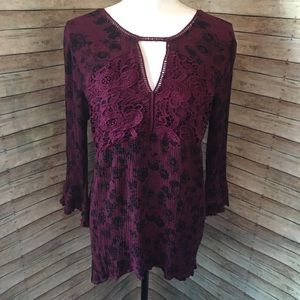 Burgundy High-Low Blouse